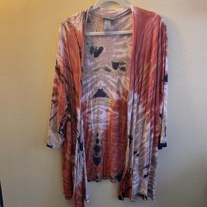 Light weight cotton tie dyed cardigan